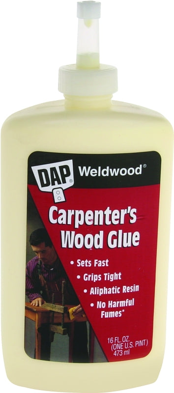 DAP Weldwood 00491 Wood Glue, Yellow, 1 pt Bottle