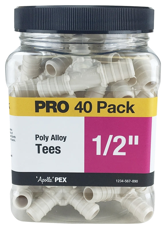 Apollo Valves PXPAT1240JR Pipe Tee, 1/2 in, Barb, Plastic, Black, 200 psi Pressure