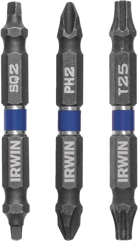 Irwin IWAF32DEP2S23 Impact Bit Set, 3-Piece, Double-Ended, Steel