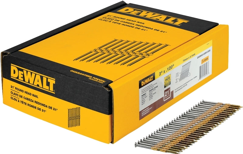 DeWALT DWRHS10DR120G Framing Nail, 3 in L, Galvanized Steel, Full Round Head, Ring Shank