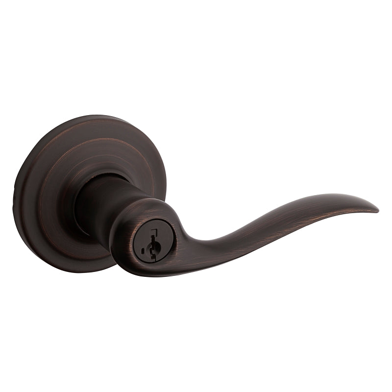 Kwikset Signature Series 740TNL 11PSMTRCAL Entry Door Lever, Venetian Bronze, Zinc, Residential, Reversible Hand