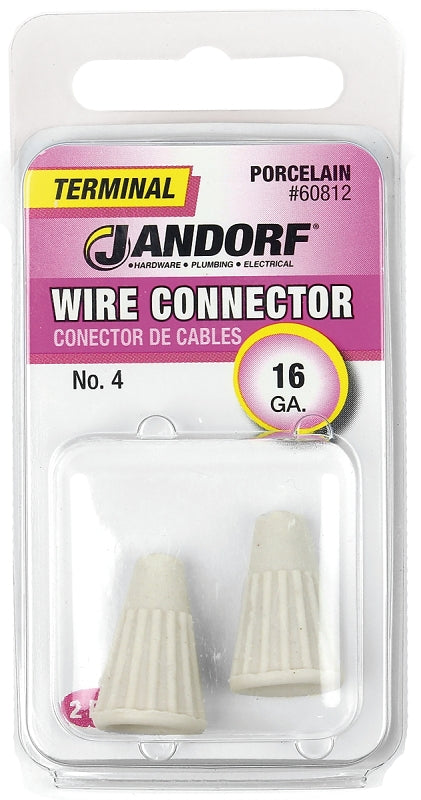 Jandorf 60812 Wire Connector, 16 ga Wire, White
