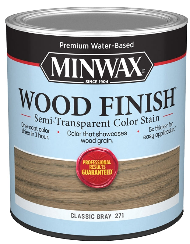 Minwax 108200000 Interior Wood Stain, Semi-Transparent, Classic Gray, Liquid, 32 fl-oz