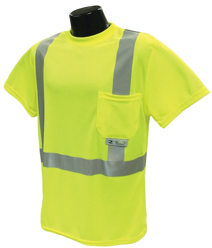 Radwear ST11-2PGS-2X Safety T-Shirt, 2XL, Polyester, Green, Short Sleeve, Pullover