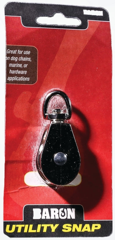 BARON C-0173ZD-2 Rope Pulley, 22 lb Working Load, 2 in Sheave, Nickel