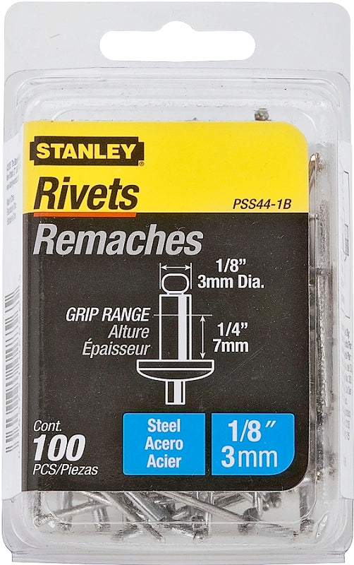 Stanley PSS44-1B Pop Rivet, High-Strength, Reusable, Galvanized Steel