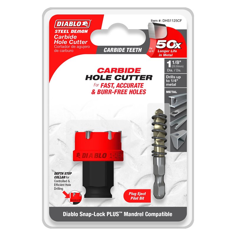 CUTTER HOLE CARBIDE TH 1-1/8IN