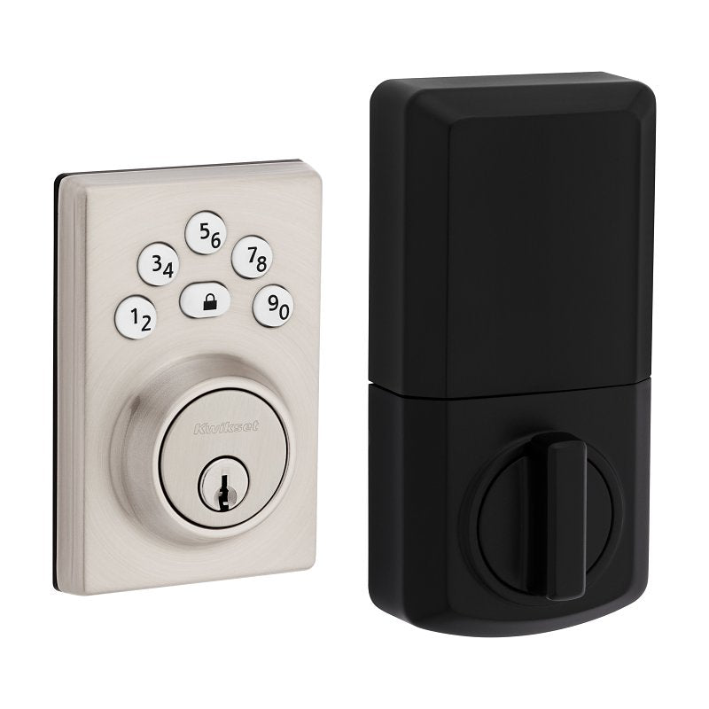 Kwikset Powerbolt 240 992400-004 Keypad Electronic Lock, 3 Grade, Zinc, Satin Nickel, KW1 Keyway