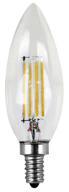 Feit Electric BPCTC40/827/LED/2 LED Lamp, Specialty, Torpedo Tip Lamp, 40 W Equivalent, E12 Lamp Base, Dimmable, Clear