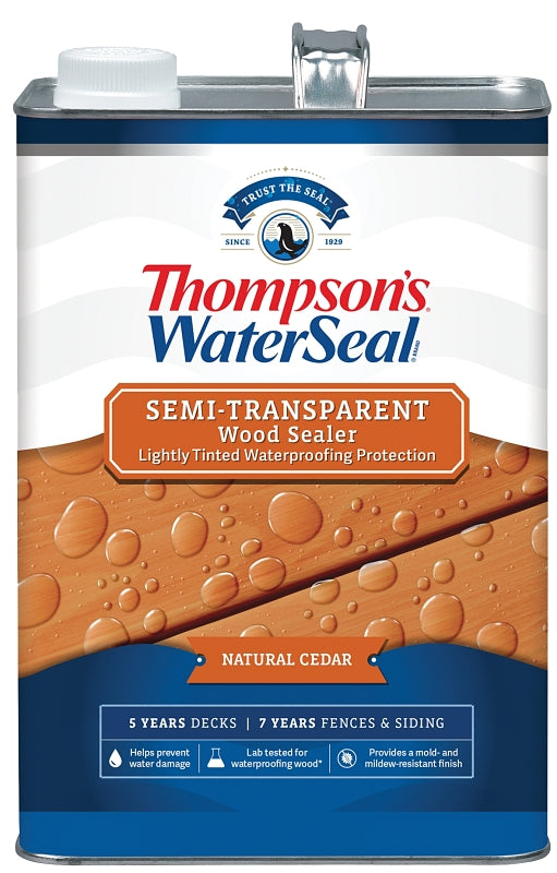 Thompson's WaterSeal TH.042851-16 Waterproofing Stain, Woodland Cedar, 1 gal, Can