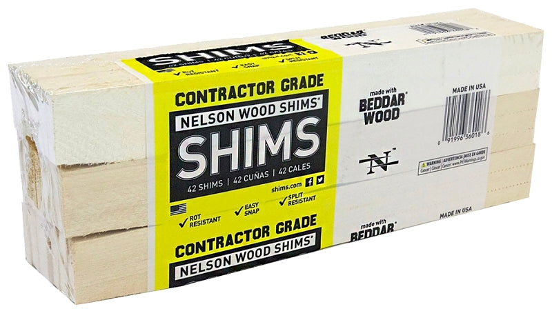 Nelson CSH12/42/12/48B Shim, 12 in L, Wood