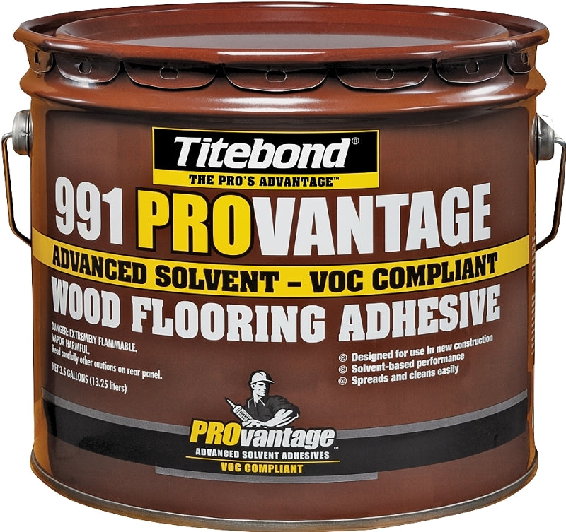 Titebond PROvantage 8179 Wood Floor Adhesive, Liquid, Solvent, Beige, 3.5 gal Pail