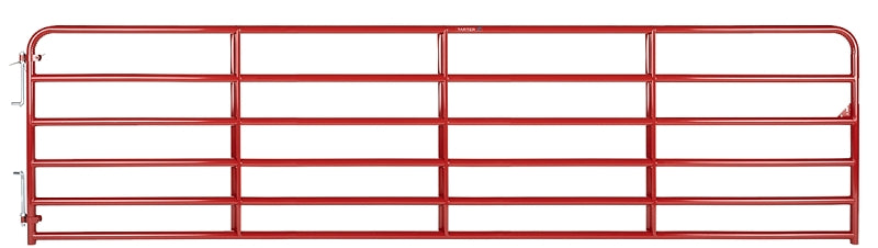 Tarter 2RG16 Bull Gate, 16 ft W Gate, 52 in H Gate, Steel Frame, Red