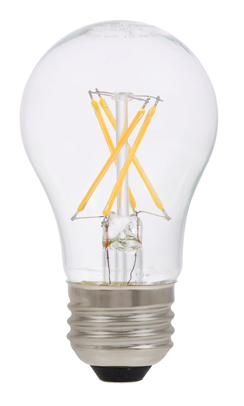 Sylvania 40366 LED Light Bulb, Decorative, A15 Lamp, 40 W Equivalent, E26 Lamp Base, Dimmable, Clear, 2700 K Color Temp