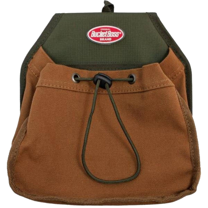 Bucket Boss FlapFit Series 54135 Parachute Pouch with Speed Square Pocket, 2-Pocket, Canvas/Poly, Green, 9 in W, 9 in H, 3 in D