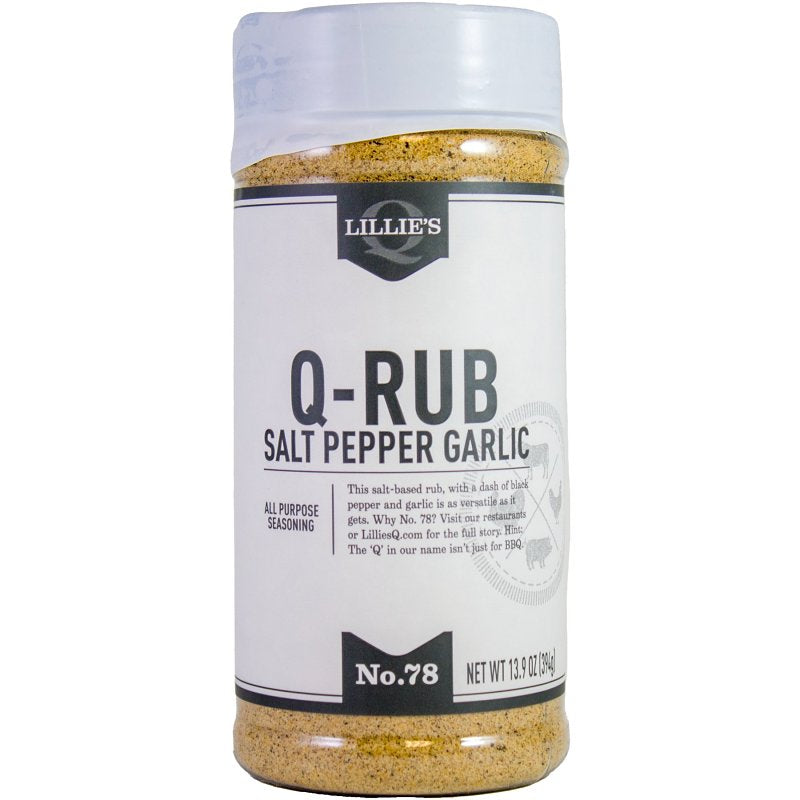 Lillie's Q LQ00112-C Q-Rub, Salt, Pepper, Garlic, 7.9 oz Jar