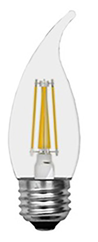 GE 23100 LED Bulb, Decorative, CAM Lamp, 40 W Equivalent, E26 Lamp Base, Dimmable, Clear, Soft White Light