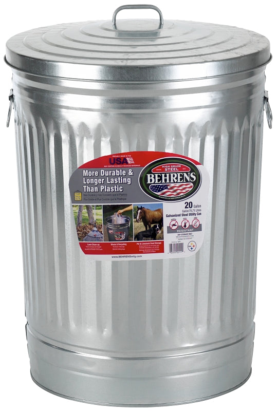Behrens 1211 Trash Can, 20 gal Capacity, Steel