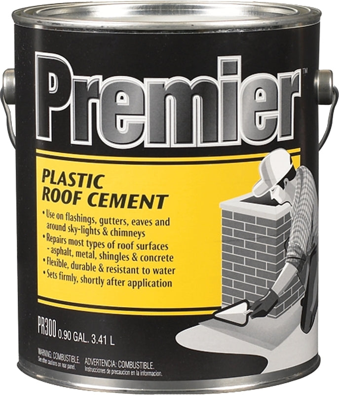 Henry PR300042 Plastic Roof Cement, Black, Liquid, Paste, 0.9 gal