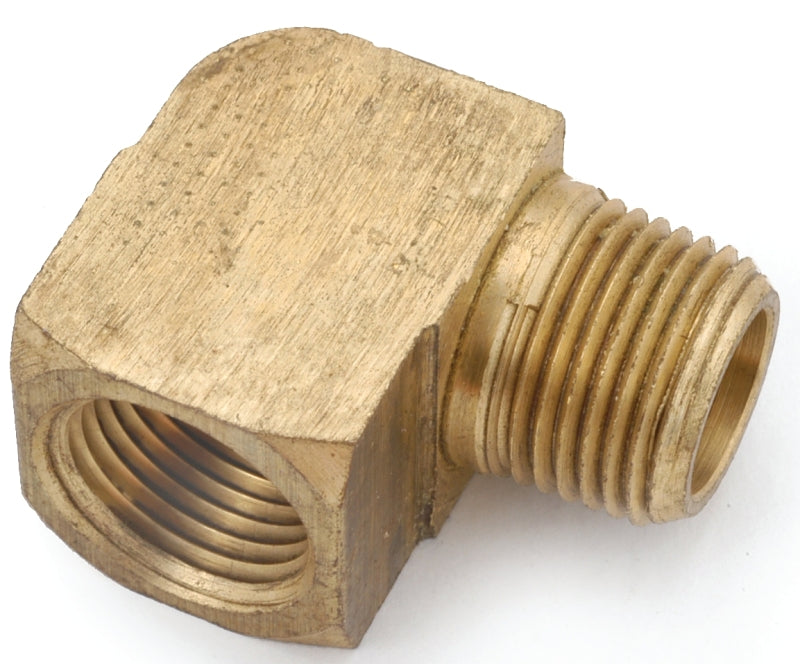 Anderson Metals 756116-02 Street Pipe Elbow, 1/8 in, FIP x MIP, 90 deg Angle, Brass, Rough, 1000 psi Pressure