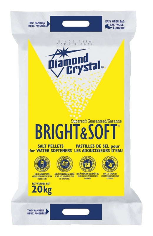 Diamond Crystal 100012414 Water Softener Salt, 20 kg Bag, Solid, Slight Halogen