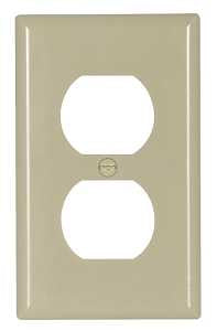 Eaton Wiring Devices 2132V-BOX Receptacle Wallplate, 4-1/2 in L, 2-3/4 in W, 1 -Gang, Thermoset, Ivory, High-Gloss