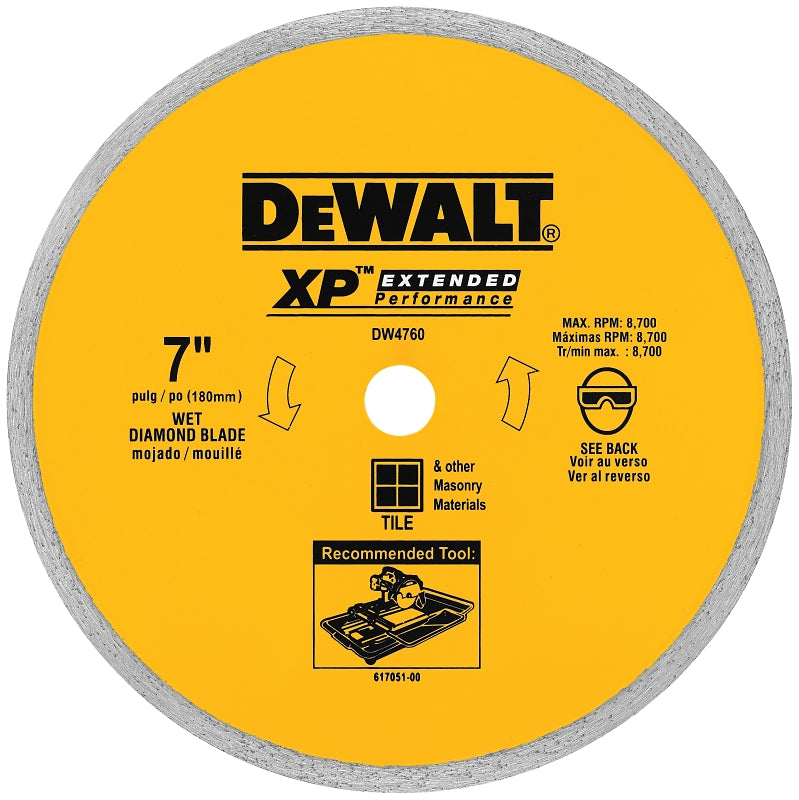 DeWALT DW4760 Saw Blade, 7 in Dia, 5/8 in Arbor, Segmented Rim