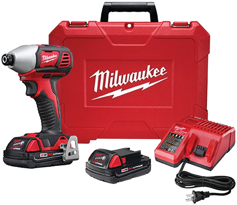 Milwaukee 2657-22CT Impact Driver Kit, Battery Included, 18 V, 1.5 Ah, 1/4 in Drive, Hex Drive, 3350 ipm