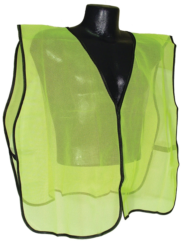 Radwear SVG Non-Rated Safety Vest, One-Size, Polyester, Green/Silver, Hook-and-Loop