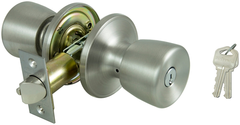 ProSource Entry Knob Set, Solid Brass, Stainless Steel