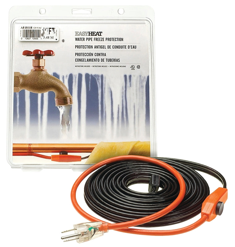 EasyHeat AHB-019A Pipe Heating Cable, 120 VAC, 9 ft L