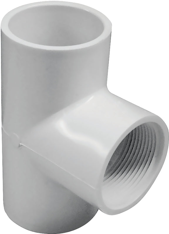 Xirtec 140 435854 Pipe Tee, 1-1/4 in, Socket x Socket x FPT, PVC, White, SCH 40 Schedule, 150 psi Pressure
