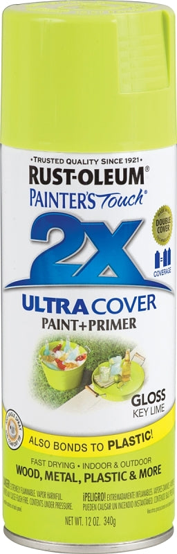 2X Ultra Cover 249104 Spray Paint, Gloss, Key Lime, 12 oz, Can