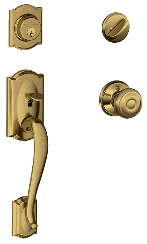 Schlage F Series F60VCAMXGEO609 Combination Lockset, Mechanical Lock, Handleset with Knob Handle, Round Design, Yes