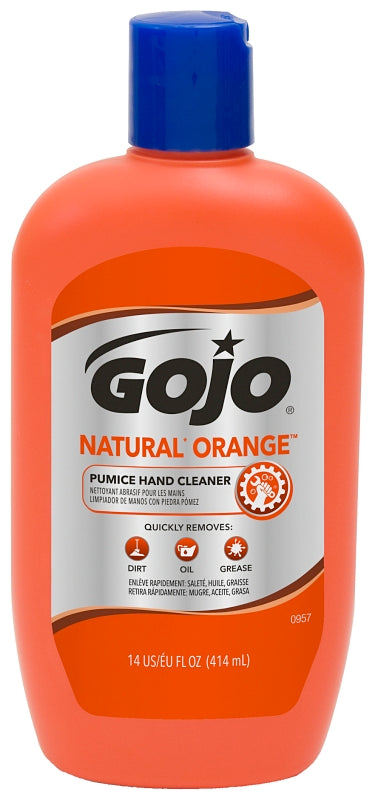Gojo 0957-12 Hand Cleaner, Liquid, Citrus, 14 oz, Squeeze Bottle