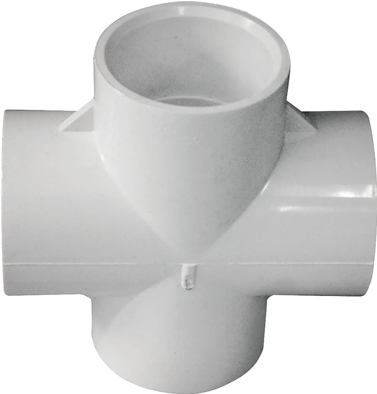 Xirtec 140 435471 Pipe Cross, 1 in, Socket, PVC, White, SCH 40 Schedule, 150 psi Pressure