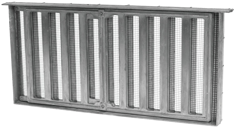 Lomanco LomanCool 179 Foundation Vent, 16 in W, 8 in H, 56 sq-in Net Free Ventilating Area, Mesh Grill, Aluminum