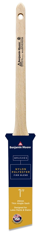 Benjamin Moore U61810-017 Paint Brush, Firm Brush, 2-3/16 in L Bristle, Nylon/Polyester Bristle, Thin Angle Sash Handle, 1/EA