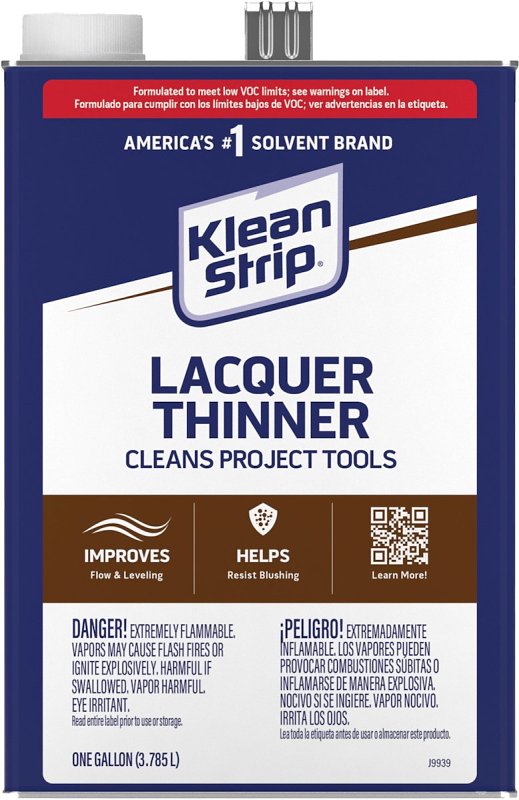 Klean Strip GML170SC Lacquer Thinner, Liquid, Characteristic Ketone, Clear, 1 gal, Can