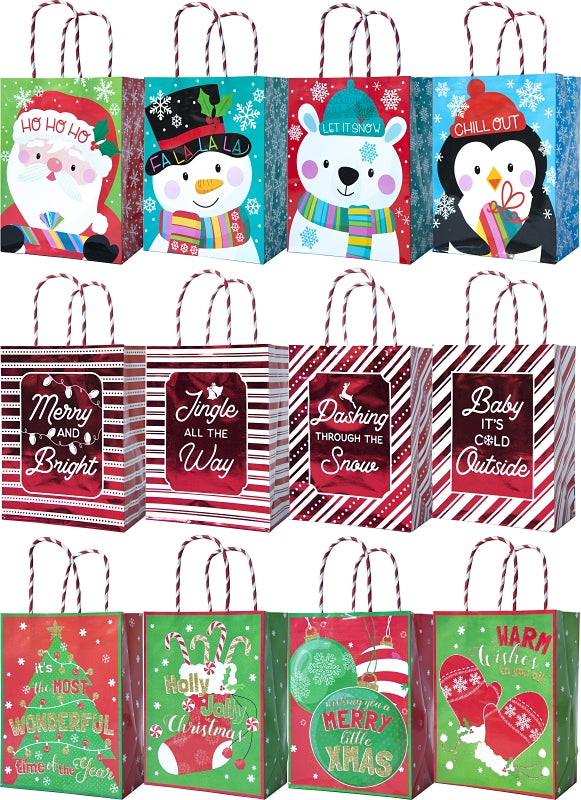 Santas Forest 69832 Medium Gift Bag with Handle, 6 in W, 8 in H, Paper, Festive