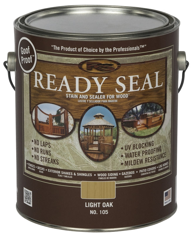 Ready Seal 105 Stain and Sealer, Light Oak, 1 gal, Can