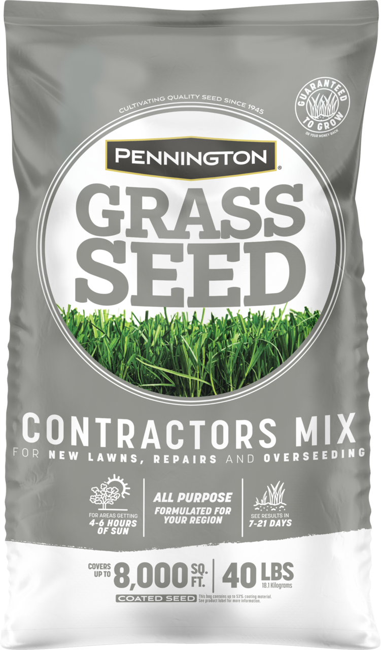 Pennington 100544318 Grass Seed, Contractors Mix, 40 lb Bag