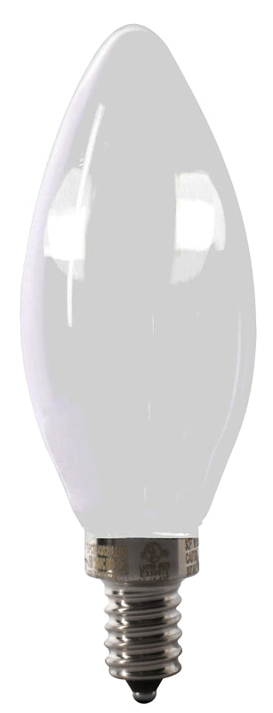 Feit Electric BPCTF60/950CA/FIL/2 LED Bulb, Decorative, B10 Lamp, 60 W Equivalent, E12 Lamp Base, Dimmable, Frosted