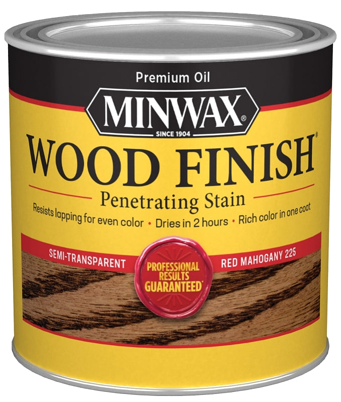Minwax Wood Finish 222504444 Wood Stain, Red Mahogany, Liquid, 0.5 pt, Can