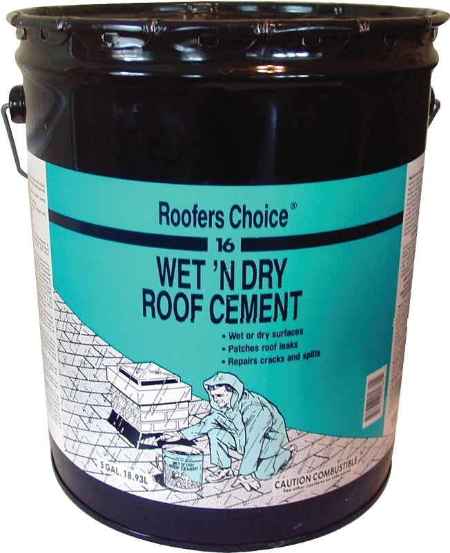 Henry Roofers Choice 16 RC016070 Roof Cement, Black, Liquid, Paste, 4.75 gal Pail