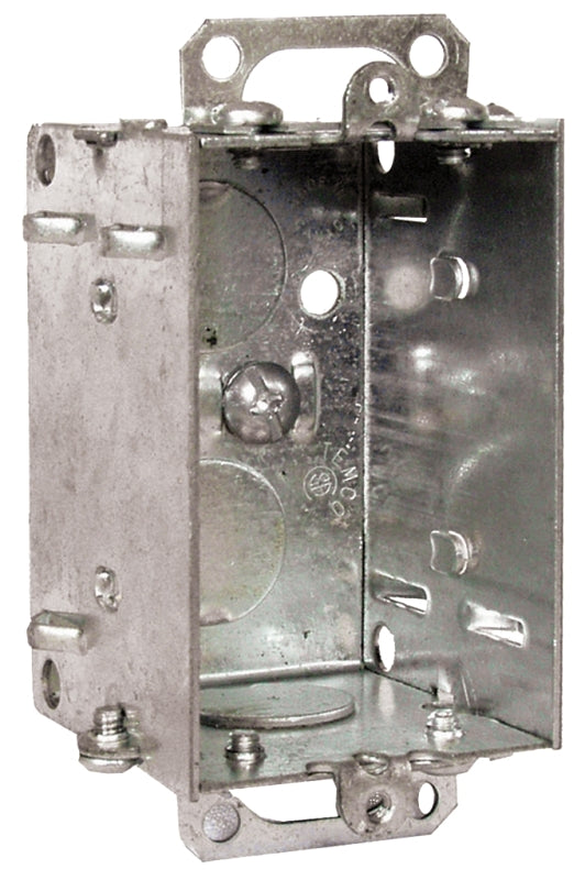 Hubbell 1102BAR Device Box, 1-Gang, 1/2 in, Metal