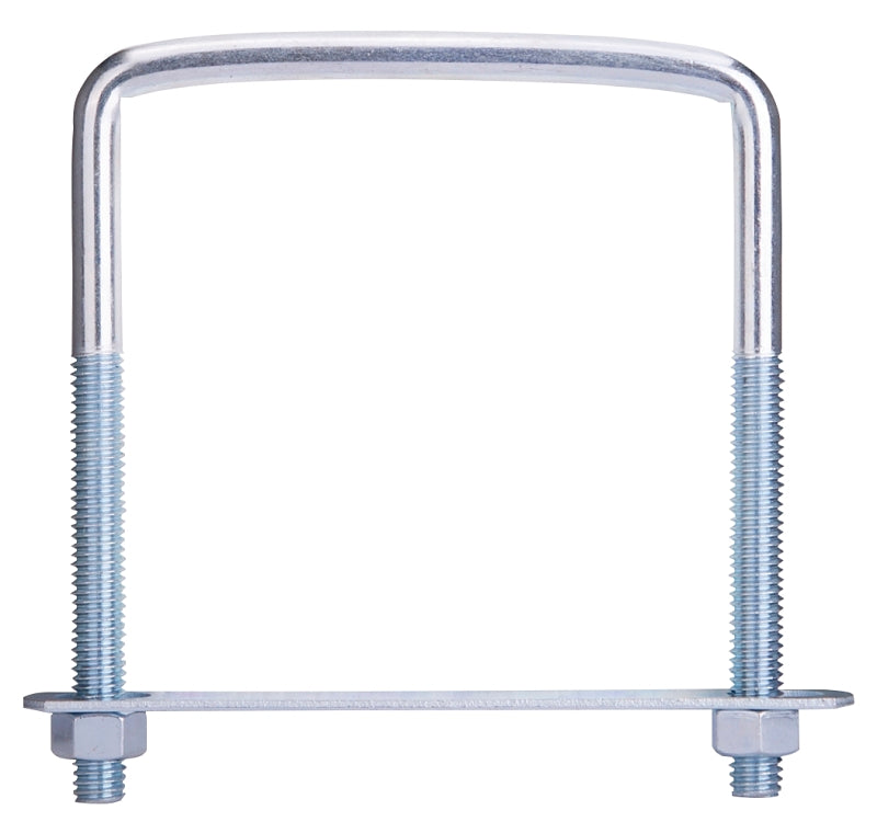 ProSource LR356 U-Bolt, 3/8 in Thread, 3 in L Thread, Steel, Zinc