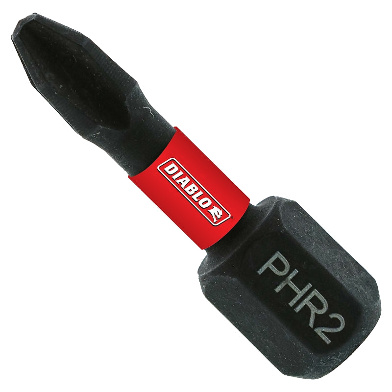Diablo DPH2R1P25 Reducing Screwdriver Insert Bit, #2 Drive, Phillips Drive, 1 in L