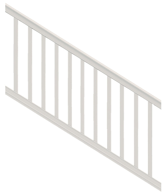 Xpanse Premier 73012466 Stair Rail Kit with Baluster, 6 ft L Actual, Square Profile, Polymer, White