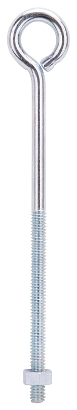ProSource LR274 Eye Bolt, 6.2 mm Thread, Machine Thread, 3 in L Thread, 1 in Dia Eye, 145 lb Working Load, Steel, Zinc